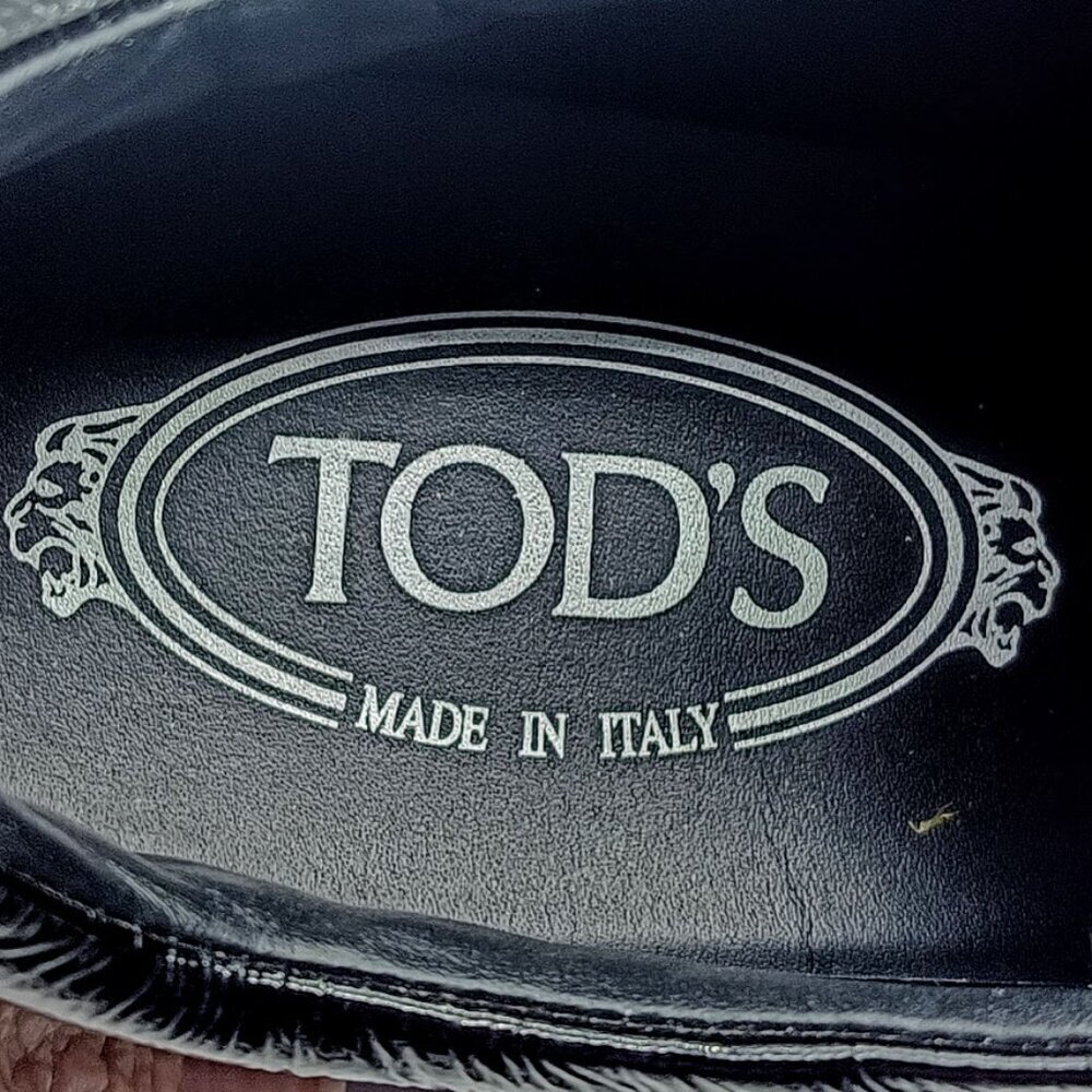 Tod's Black Italian Suede Leather Mesh Wedge Sneakers - Picture 7 of 8